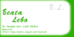 beata lebo business card